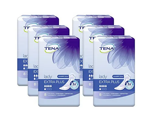 Tena Lady Slip-Einlage Extra Plus - 6er Pack Tena Lady Extra Plus für ultimativen Schutz. Mit spezieller InstaDRY Technologie bietet sie zuverlässigen Schutz vor Auslaufen und sorgt für ein angenehmes Gefühl im Alltag.