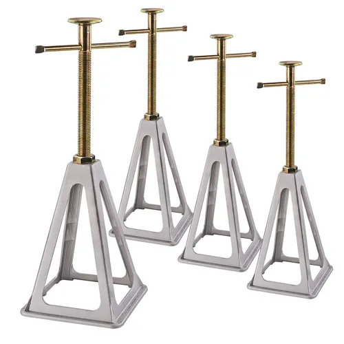 Alu Anhänger Stützen Set 4-tlg. 4000 kg - Stützräder & -halter, robustes Set für hohe Stabilität und maximale Tragfähigkeit von bis zu 4000 kg beim Abstellen von Anhängern.