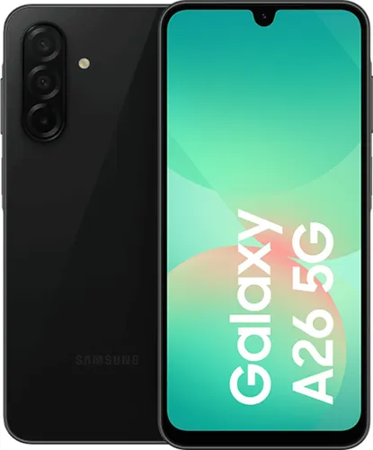 Samsung Galaxy A26 5G 128GB 6GB RAM Schwarz - Handy mit 50 MP Kamera, Dual SIM und 5G-Konnektivität für blitzschnelle Internetgeschwindigkeit. Ideal für Fotografie und Multitasking.