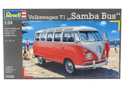Revell 07399 VW T1 Samba Bus Automodell Bausatz 1:24 - detailgetreues Modell, mit nostalgischem Charme und einzigartigem Faltdach