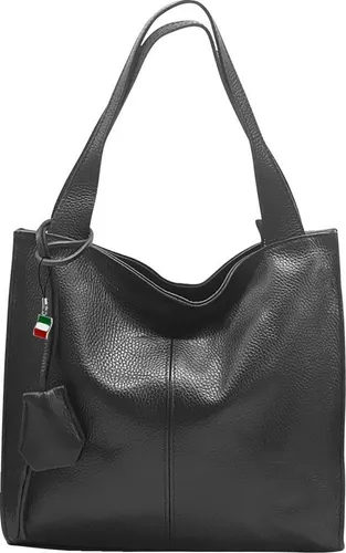 FLORENCE Schultertasche Echtleder Hobo Bag Damen schwarz - Elegante Schultertasche aus echtem Leder, großzügig mit 33x29x10 cm, ideal für stilbewusste Damen. Perfekt für Alltag und besondere Anlässe.