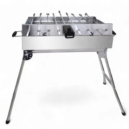 Mangal Kairat Schaschlik Grill Drehspieß Alumotor 230V 9 Spieße