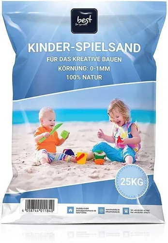 Best for Garden Spielsand 25kg - Quarzsand für Sandkasten - Hochwertiger Spielsand in 25kg Packung, ideal für Sandkästen und kreative Dekorationen, farbecht und natürlich.