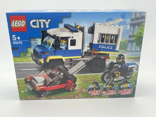 LEGO 60276 City Police Gefangenentransporter - Bauspielzeugset mit 244 Teilen, inklusive Gefangenentransporter, Abschleppwagen und 4 Minifiguren für spannenden Polizeispaß ab 5 Jahren.
