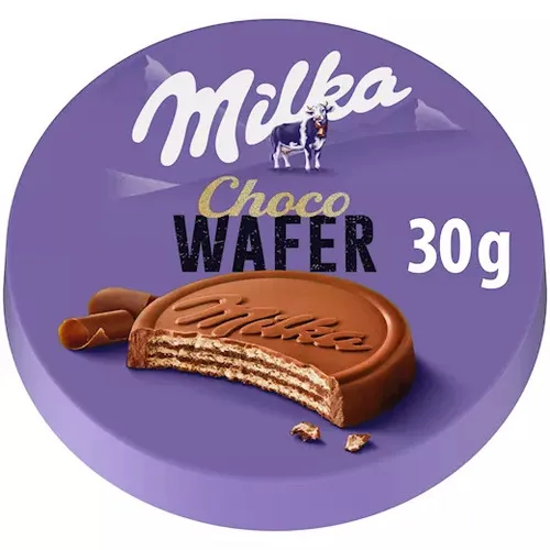 Milka Choco Wafer (30 x 30g) - Leckere Schokoladenwafer für den perfekten Snack, ideal für jede Gelegenheit. Genießen Sie die Kombination aus knusprigem Waffel und zarter Schokolade.
