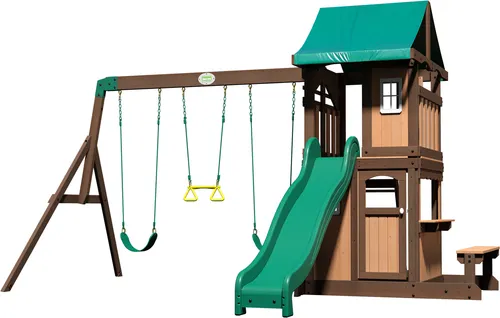 Backyard Discovery Lakewood Spielturm aus Holz - Gartenhäuser, stabiler Holzspielturm für endlosen Spielspaß im eigenen Garten.