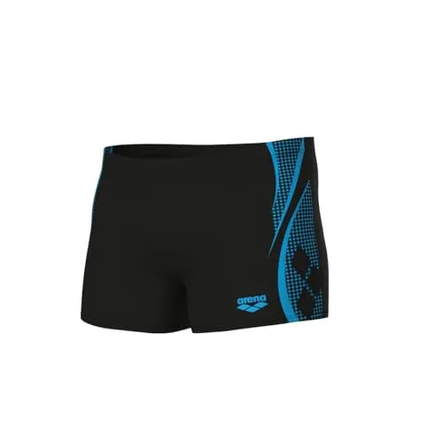 Arena MEN'S SWIM SHORT GRAPHIC - Trendige Badehose für Herren - Badehosen für Fitness- und Freizeitschwimmer, aus chlor- und salzresistentem MaxFit Eco-Gewebe mit UV-Schutz UPF 50+. Perfekte Passform und Bewegungsfreiheit dank 4-Wege-Stretch und verstellbarem Kordelzug.