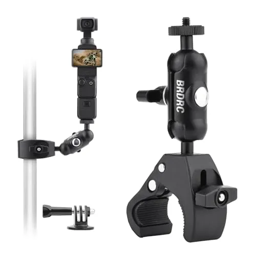 BRDRC Pocket 3 Fahrradhalterung Motorrad Halterung Lenkerhalterung Kamerahalterung Fahrrad Klemme Kompatibel Mit GoPro Max Mini Hero 12 11 10 9 8 7 6 5, DJI Pocket 3 2, Insta360 X3 X2 Go 3 Zubehör