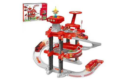 Esun Spiel-Parkgarage für Kinder - Parkgaragen-Sets mit Licht und Sound, fördert die Kreativität und Motorik von Kindern ab 3 Jahren.