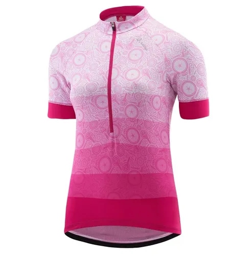 Löffler Fahrrad-Shirt Bike Jersey HZ Components - Leichtes Damen Radtrikot in Magenta/Pink - Bekleidung Damen, schnelltrocknend und atmungsaktiv mit Race Vent Technologie für optimalen Komfort an heißen Tagen.