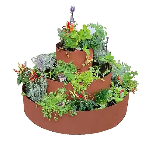 UNUS Garden Kräuterspirale Edelrost - Rundes Kräuterbeet mit 3 Ebenen - Hochbeete-Kit für kreative Pflanzenanordnung, ideal für Kräuter, Blumen und Gemüse. Die rostoptische Metallkonstruktion sorgt für optimale Drainage und frische Ernte direkt aus dem Garten.