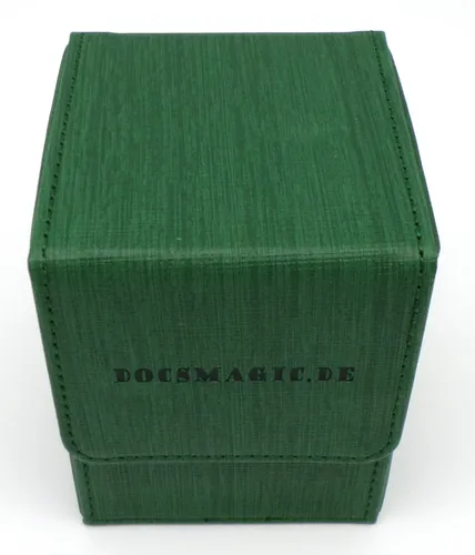Docsmagic.de Premium Magnetic Flip Box (100) Green + Deck Divider - MTG PKM YGO