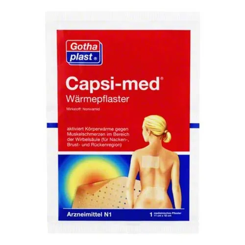 Capsi-Med Wärmepflaster 11x18 cm - Schmerztherapie leicht gemacht - Bewegungsapparat-Medikamente, effektives Wärmepflaster für gezielte Schmerzlinderung und schnelle Entspannung der Muskulatur.