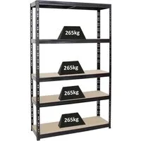PROREGAL® Schwerlastregal Giant Tiger 200x90x60cm - Schwerlastregal mit 265kg Fachlast, ideal für Werkstätten oder Garagen. Einfache Steckmontage und umfunktionierbar zu zwei Werkbänken.