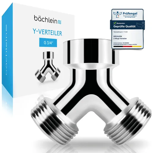 Bächlein 2-Wege-Ventil Hochwertiger Y-Verteiler, (genormtes Gewinde), 360° rotierbarer Wasseranschluss für zwei Geräte