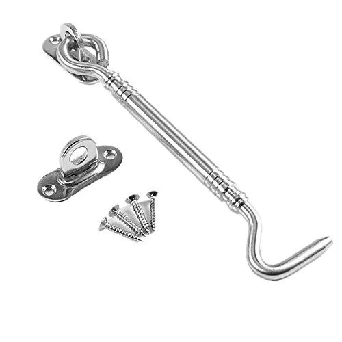 byou Sturmhaken,Tor Haken Edelstahl Mehrzweck Haken öse zum Schuppen Tor Garage Tür Windows Kabine 6inch