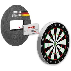 Karella Schallschutz Compact Ø45 cm für Steeldartboards - Patentiertes Schalldämpfungssystem für Dartscheiben, reduziert Klopfgeräusche effektiv und ermöglicht ungestörtes Spielen zu jeder Zeit. Ideal für alle gängigen Dartboard-Beleuchtungen.