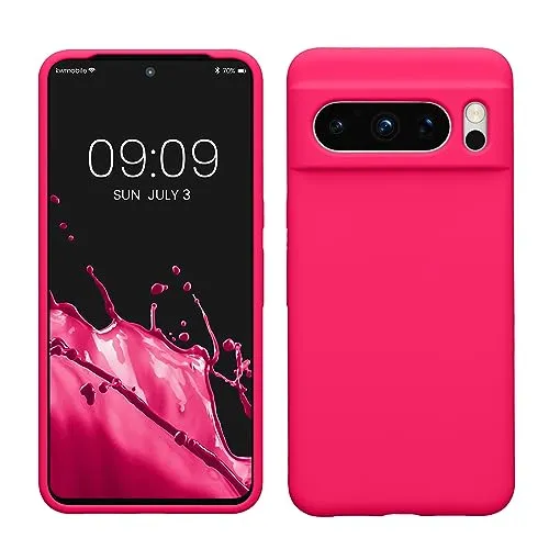 kwmobile Handyhülle für Google Pixel 8 Pro Hülle, für Pixel 8 Pro Case - Hülle Silikon - kabelloses Laden - Neon Pink