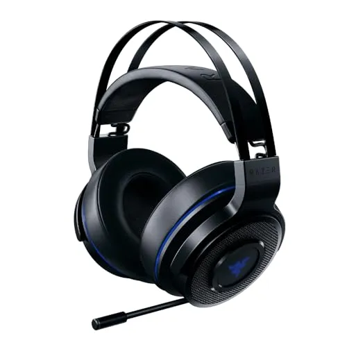 Razer Thresher für Playstation - Wireless Gaming Headset für PS4, PS5 und PC (Kabellose Kopfhörer, 16 Stunden Akku-Laufzeit, On-Headset-Steuerung, Kunstleder-Ohrpolster) Schwarz