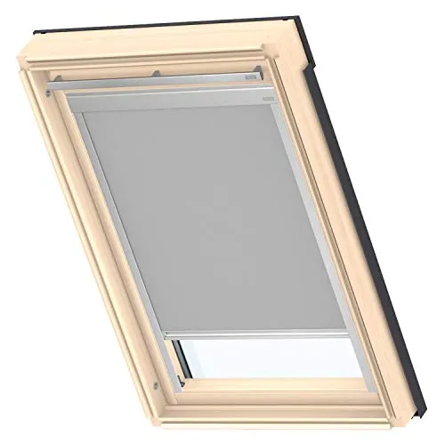 VELUX Original Dachfenster Verdunkelungsrollo Classic, Grau, für M08 - Seitenzug- & Springrollos, manuell bedienbar mit stufenloser Positionierung für nahezu vollständige Verdunkelung – ideal für einen erholsamen Schlaf.
