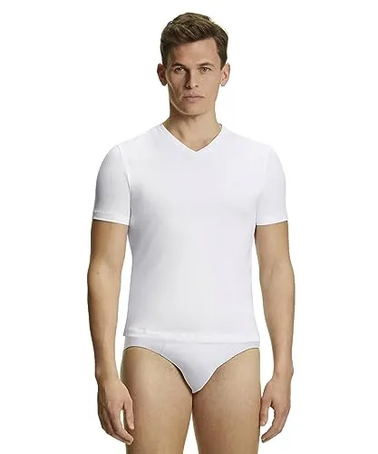 FALKE Herren Unterwäsche Daily Comfort V Neck T-Shirt Multipack, 2 Stück, Weiß 2000, L - Hochwertige V-Ausschnitt T-Shirts im Doppelpack aus luxuriöser Baumwolle für hohen Tragekomfort im Alltag. Mit flachen Nähten für ein angenehmes Gefühl unter engen Oberteilen. Für optimale Passform und langlebige Farben bei 40°C waschbar.