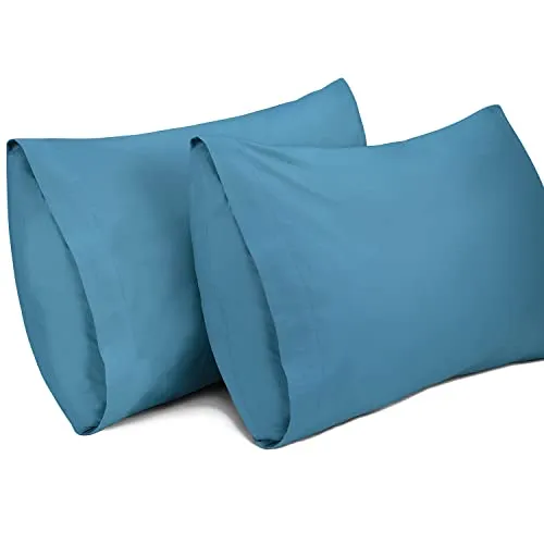 Lirex 2er Pack Kissenbezug 40 x 70 cm - 100% Baumwolle Kissenbezüge-Anthrazit-Kissenhülle-Hypoallergen, Oeko-TEX Zertifiziert, Blau