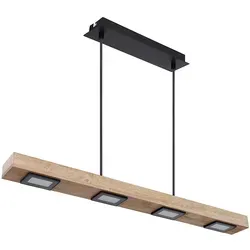 Pendelleuchte Holz Rustikal 6-flammig LED mit Memoryfunktion - Lampen für Esstische, stilvolle 3-Stufen-Beleuchtung mit Memoryfunktion für individuelles Licht, warmweißes Licht und modernes Design.