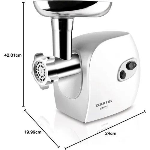 Taurus Savoy Zerkleinerer 450 W - Küchenmaschine mit 1 L Kapazität, 450 W Leistung und robustem Metall-Aluminium-Gehäuse für effizientes Zerkleinern und einfache Reinigung.