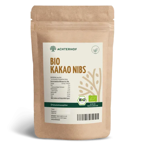 Kakaonibs Bio 500g | Criollo Kakao-Bohne ohne Süßungsmittel - Kakao & Heiße Schokolade - Knackige Kakaonibs aus edler Criollo Bohne, perfekt für Schokomuffins, Müslis und als gesunder Snack. Bio-Qualität ohne künstliche Zusätze!