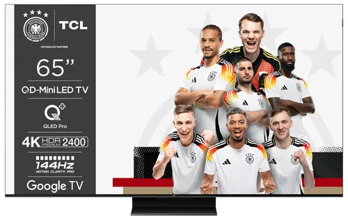TCL 65MQLED85 QLED Mini LED TV - 65 Zoll QLED Mini LED Fernseher mit 4K Ultra HD Auflösung und 144 Hz Bildwiederholrate für ein atemberaubendes Seherlebnis.