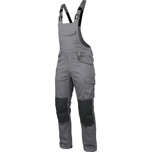 WÜRTH MODYF Arbeitslatzhose Stretch X - professionelle Arbeitshose für Herren - Latzhose mit Reißverschluss - in der Größe 52 in Grau
