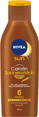NIVEA SUN Tropical Bronze Sonnenmilch SPF 6, 200 ml - Sonnenschutzmittel für Damen, schützt vor UVA/UVB-Strahlen und unterstützt den natürlichen Bräunungsprozess für eine langanhaltende, schöne Bräune.