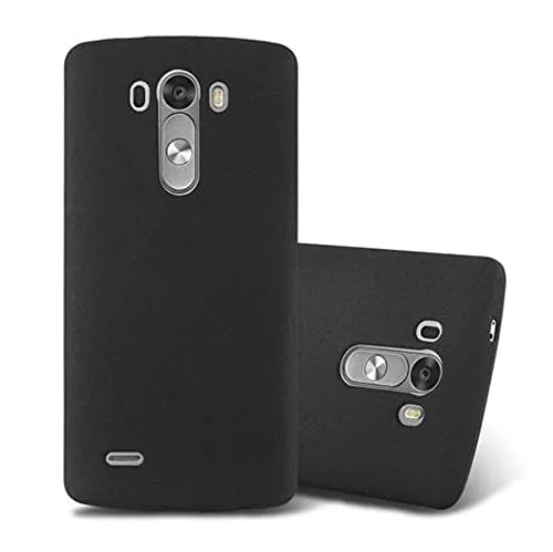 Cadorabo Hülle kompatibel mit LG G3 Schutzhülle TPU Silikon Case Frost Design Slim Kratzfest Weiche Gummi mit Rundumschutz Case Hülle für LG G3 in Schwarz