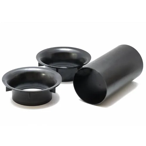 Set AEROPORT 4" mit 2 Kurvenflanschen und Reflexrohr Schwarz aus PVC für Box 1
