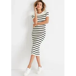 HECHTER PARIS Strickkleid wadenlang - Kleider: Modernes wadenlanges Strickkleid aus Viskosemischung, figurbetont mit Kurzarm und Rundhalsausschnitt für einen femininen Look.