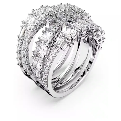 Swarovski Hyperbola Wrap Ring - Weiß, Größe 50, filigranes Design mit facettierten Elementen für glanzvolle Abende