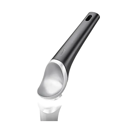 GEFU 12497 Eisportionierer ITALIA – ergonomischer Eislöffel für hartes Eis, Portionierer für Eiskugeln, bequeme Handhabung, spülmaschinengeeignet