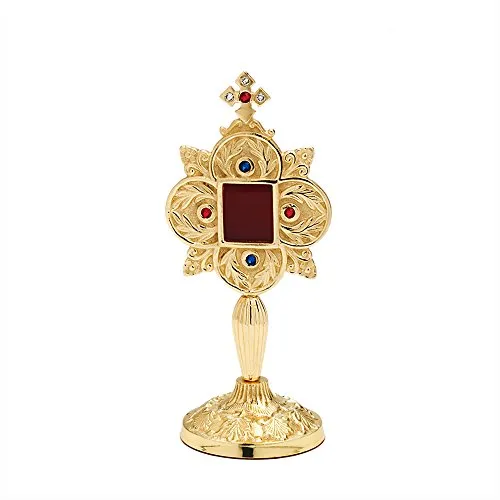 NKlaus Reliquiar Reliquie Monstranz für Klosterarbeit Hausaltar mit Steinen 20cm 2686