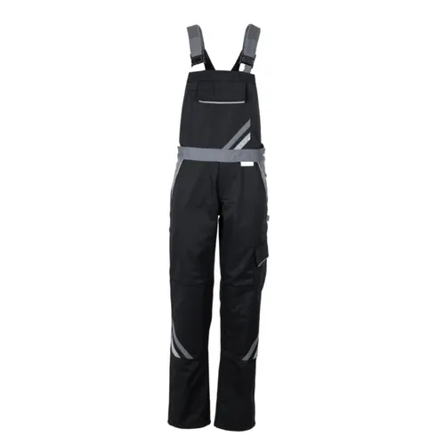 Planam Highline Damen Latzhose schwarz/schiefer/zink Gr. 42 - Hosen für Damen, strapazierfähige Latzhose aus 65% Polyester und 35% Baumwolle, ideal für Arbeit und Freizeit.