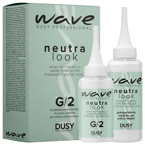 dusy professional Neutra-Look G Set - 1-Phasen-Amino-Neutralwellen-Set für gefärbtes und poröses Haar. Mit spezieller Cystein-Formel für schonende Umformung und seidigen Glanz.