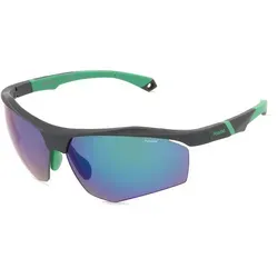 Polaroid 207374 Herren-Sonnenbrille Halbrand Eckig Kunststoff-Gestell, schwarz