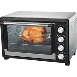 Syntrox Germany 45 l Mini Backofen Budisu – Kompakter Pizzaofen mit Umluft, Drehspieß und Timer – Energieeffizienter Ofen für kleine Küchen