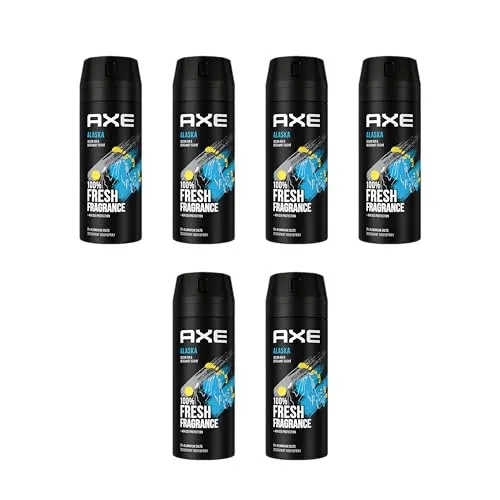 AXE Alaska Deo 6x 150ml - Aluminiumfreies Deospray für Herren - AXE Alaska Deo ohne Aluminium (6x 150ml) bietet 48 Stunden Schutz vor Körpergeruch und begeistert mit einem frischen Duft nach Grapefruit und Bergamotte. Perfekt für aktive Männer!