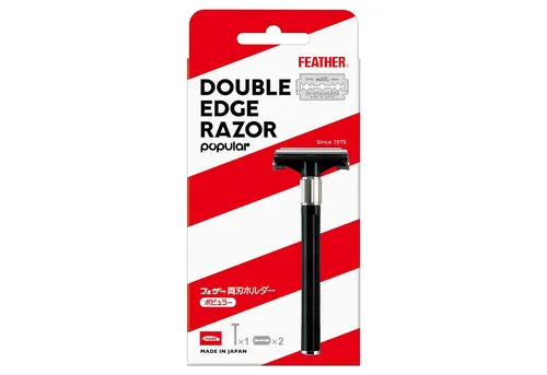 Feather Vouble Edge Razor "poular" - Präzisionsrasierer - Hochwertiger Rasierer für eine sanfte und gründliche Rasur. Ideal für präzises Styling und eine glatte Hautoberfläche.