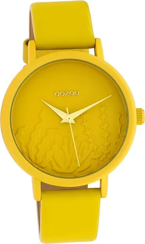 Oozoo Leder Damen Uhr C10602 Analog Quarzuhr Armband gelb Timepieces D2UOC10602