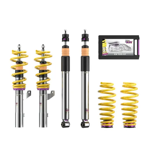 KW Gewindefahrwerk V3 Variante 3 INOX für BMW 5er E60 E61 560X Bj. 07/05- - Hochwertiges Gewindefahrwerk für sportliche Performance und verbesserte Fahrdynamik. Ideal für Tuning und individuelle Tieferlegung. Verfügbar für BMW 5er E60/E61.