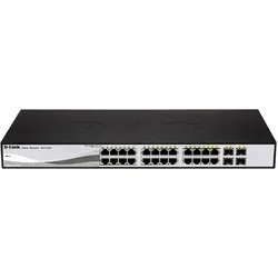 D-Link 24-Port Layer2 Smart Managed Gigabit Switch DGS-1210-24 - Netzwerk-Switch mit 24 Gigabit Ports, lüfterlos und energieeffizient, ideal für leistungsstarke Netzwerkinfrastrukturen in Unternehmen.