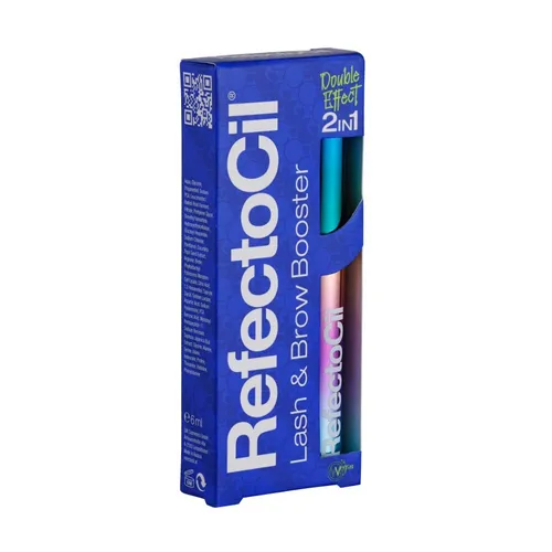 RefectoCil Lash Brow Booster 2 in 1 Double Effect 6 ml - Veganer Wimpern- und Brauenbooster, fördert 59% längere Wimpern und dichte Brauen für einen strahlenden Blick