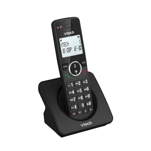 VTech ES2000 DECT Schnurloses Telefon - Festnetztelefon mit Anrufblocker für bis zu 100 Nummern, 18 Stunden Sprechzeit und ECO-Modus für geringen Energieverbrauch.