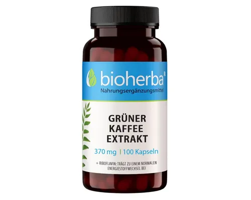 BIOHERBA R Bioherba Grüner Kaffee Extrakt 370 mg 100 Kapseln Nahrungsergänzungsmittel, 1 er